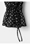 Polka Dot Print High-Neck Blouse - 8