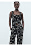Floral Patterned Straight Cut Pants - 6