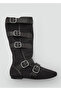 Buckle Suede Boots - 5
