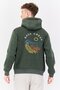 Men Hooded Graphic Long Sleeves Sweatshirt, Green - 2