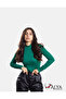 Camisole Half-Throat Body Sweatshirt, Ribbed Fabric Lycra Blouse, Grass Green Badi