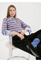Striped polo collar sweater - 7