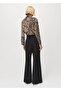 Animal Print Scarf Blouse - 4