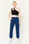 Women Regular Fit Embroidered Logo Sweatpants, Blue - 2
