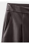 Leather Look Wide Leg Pants - 7