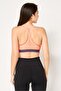 Women Padded Brand Logo Training Sport Bra, Coral - 3