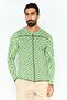 Men Round Neck Allover Print Long Sleeves Top, Green