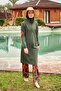 Parachute Fabric Khaki Full Closed Hijab Swimsuit M2432