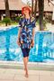 Navy Blue Tights Semi Covered Parachute Swimsuit - M2443