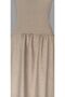 Women's A-Line Maxi Brown Linen Look Flared Dress with Skirt - 4