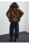 Leopard Print Fur-Like Coat - 4
