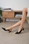 Venus Black Color Blunt Pointed Toe Women's Heeled Shoes - 7