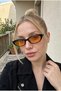 Bella Vintage Cat Eye Sunglasses Black Orange |   Case and Cleaning Cloth Gift Set - 3