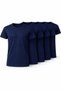 Men's Navy Blue 5-Piece Slim Fit 100% Cotton Basic Crew Neck T-Shirt