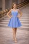 Girl's Crepe Fabric Indigo Color Thick Strap Short Evening Dress - 2