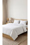 4 Piece Cotton Fabric Double Duvet Cover Set with Elastic Sheets Cream