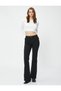 Spanish Leg Trousers Gabardine Fabric Slim Fit Pocket Detailed Cotton - 2
