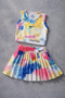 Girl's Yellow Crop Swimsuit Set with Shorts and Skirt, Suitable for Pool and Sea, Quick-Drying (Buy One Size up) - 4