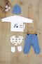 Baby Boy Blue Tractor 5-Piece Hospital Exit Bodysuit Set Stl6805