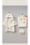 3 Piece Towel and Bathrobe Set with Baby Animal Figures - 4