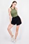 Women Textured Basic Shorts, Black - 3