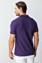Men's Purple Modernfit / Slim Fit Polo Collar T-Shirt - 6