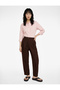 Slim Fit Long Sleeve Classic Collar Buttoned Shirt with Lace-Up Detail on the Back Poplin
