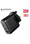 UK 70W Super Fast Charge Type C, USB and USB-a Ports Phone Charger USB C Cable For Iphone