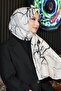 Marble Pattern White Cotton Shawl - 3