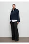 Zippered Collar Contrast Striped Sweatshirt - 8