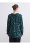 Two Mt Shop Quality Lcw Grace Green Viscose Patterned Tie Collar Long Sleeve Women's Blouse - 4