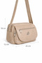 Women's Multi-Compartment Beige Covered Leather Daily Use Crossbody & Shoulder Bag - 6