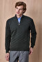 Borger Dark Green Cotton Short Zippered Knitwear - 5