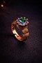 Women's Copper Bracelet Ring Set Mystic Topaz Stone Cuff Antiallergic Bracelet - 4