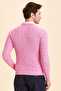 Dario Pink 100% Cotton Hair Knit Crew Neck Sweater - 6