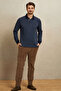Brander Anthracite Cotton Polo Sweatshirt - 3