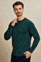 Brekka Dark Green 100% Cotton Round Neck Knitwear - 6