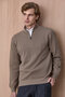 Badder Beige 100% Cotton Zippered Knitwear