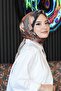 وشاح قطني بنمط تجريدي باللون البني الفاتح