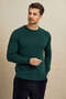 Brekka Dark Green 100% Cotton Round Neck Knitwear