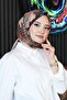 وشاح قطني بنمط تجريدي باللون البني الفاتح - 6