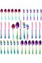 30-Piece Rainbow Silverware Set for 6, Food Grade Stainless Steel Flatware with Cutlery Storage