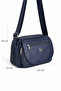 Women's Multi-Compartment Navy Blue Covered Leather Daily Use Crossbody & Shoulder Bag - 6