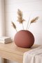 Large Size Modern Style Flat Vase Flower Pot Natural Stone Casting Heavy Vase 22 cm