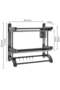 2-Tier Shower Shelf,SUS304 Stainless Steel,15kg Load,with Towel Bar & 6 Hooks - 3