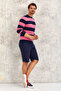 Burton Navy Blue - Pink 100% Cotton Round Neck Knitwear - 5