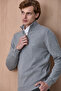 Advent Troyar Gray Melange 100% Cotton Zippered Knitwear - 5