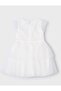Girl's Sequined Tulle Evening Dress 2-10 Years Ecru - 3