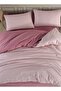 Ranforce 100% Cotton Double Duvet Cover Set Solid Color Powder - Pink