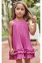 Girl's Pleated Dress 2-10 Years Fuchsia - 2